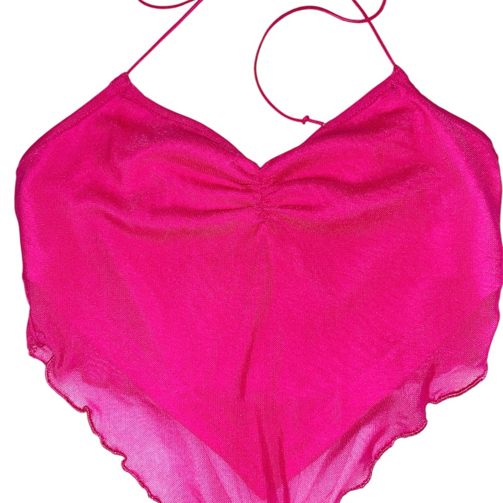 Pink Halter Neck Lingerie Top
